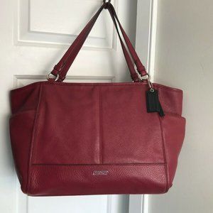 COACH PARK CARRIE Red LEATHER TOTE